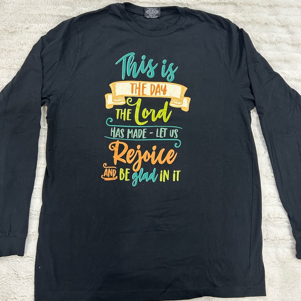 Love in Faith Black Graphic Long Sleeve Shirt